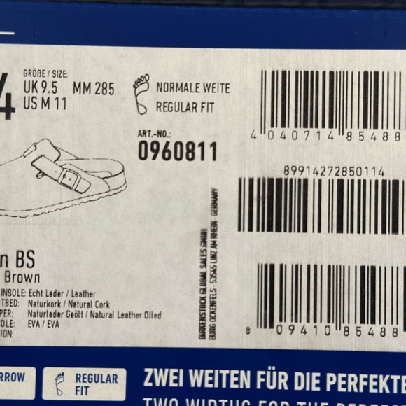 Birkenstock Boston BS Tobacco Brown men size 44 brand new - Picture 2 of 2